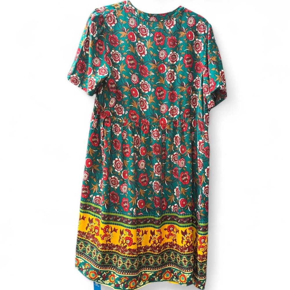 NWT Vibrant Floral Cupshe Boho Babydoll Mini Dress Small - Picture 4 of 6